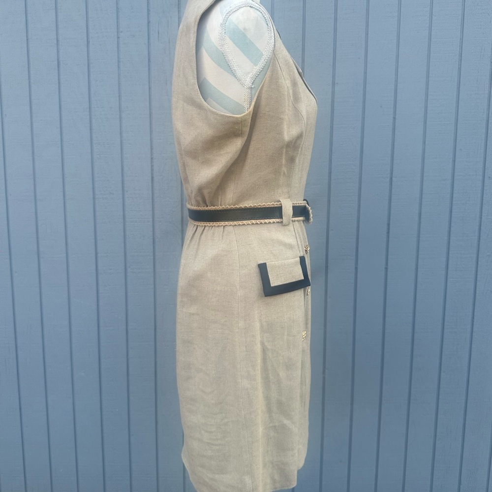 Danny & Nicole Khaki Dress with Black Details - Picture 9 of 14